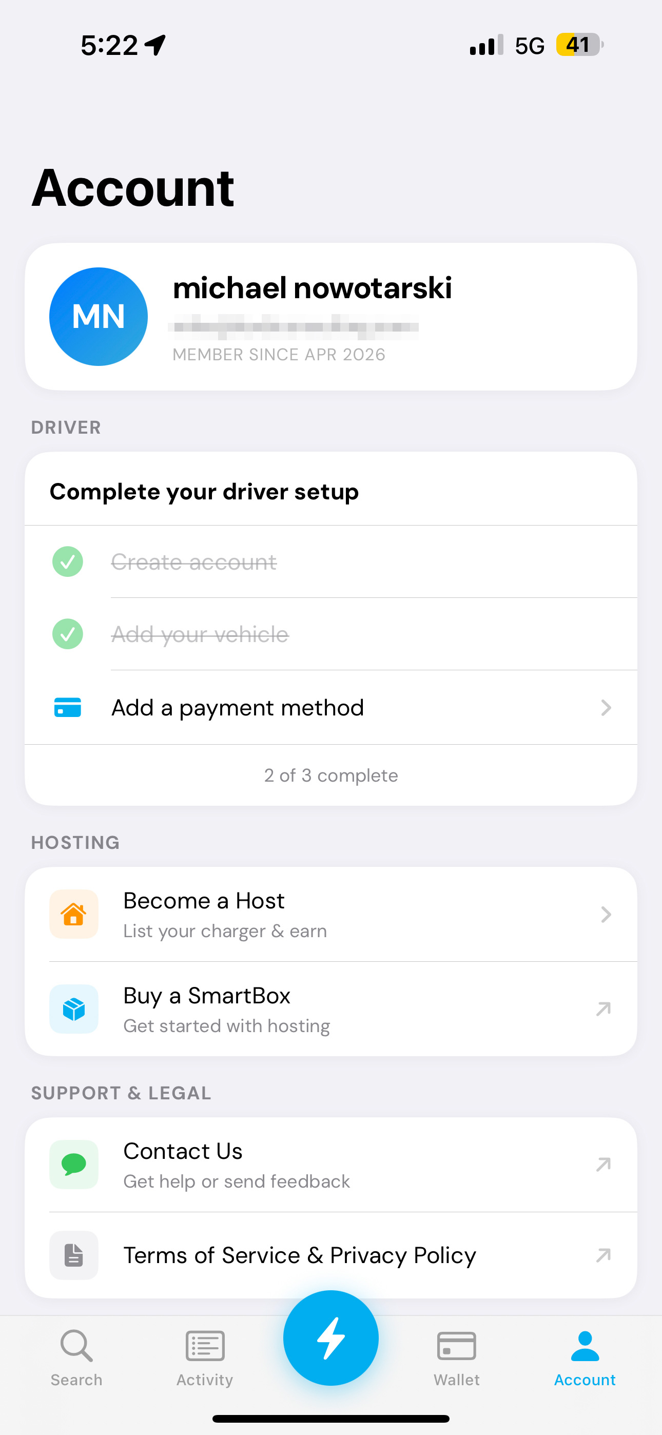 EVchargeME host app