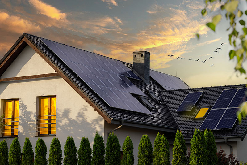 house with solar panels